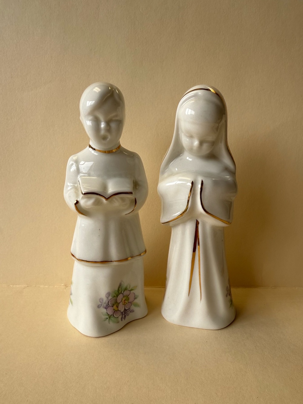Royal Tara Galway Ireland Porcelain Choirboy and Praying Girl Figurines.